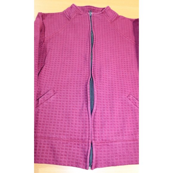 Womens Vintage 80s 90s FILA F-Box Full Zip Jacket Small Burgundy Cotton Blend - Picture 2 of 7